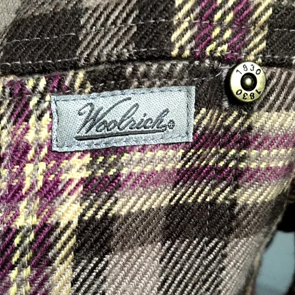 Woolrich Sawyer Coco Bean Plaid Flannel Shirt M - Picture 6 of 6